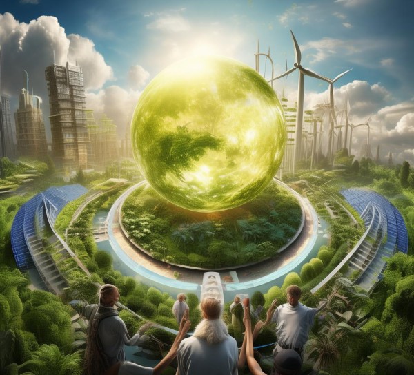 共同创造可持续发展新机遇，共享资源，携手迈向绿色未来。